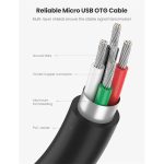 تبدیل Micro USB - OTG به USB 2.0 A سیم‌دار یوگرین مدل US133 کد 10396