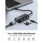 هاب ۴ پورت یوگرین USB 3.0 To 3*USB 3.0 +LAN مدل CR103کد 20265