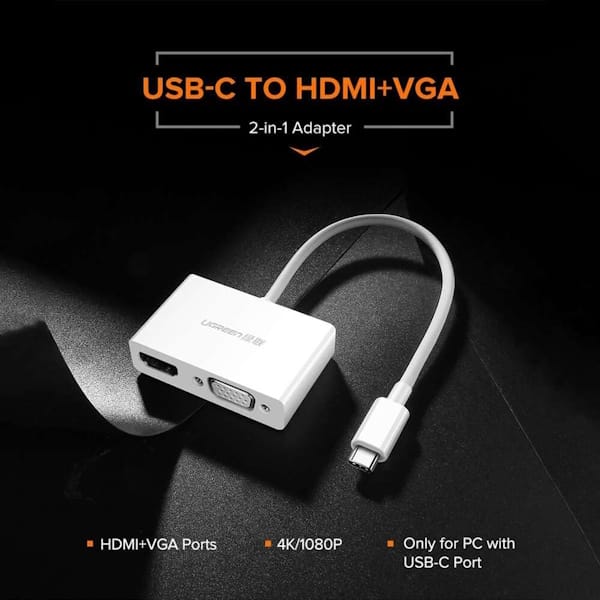 تبدیل Type C به HDMI و VGA یوگرین مدل MM123 کد 30843