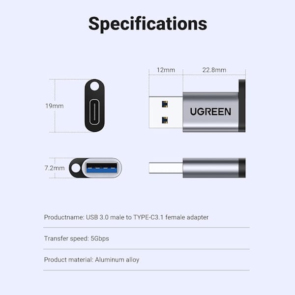مبدل USB-A Female to USB-A Fermale یوگرین مدل US381 کد 20119