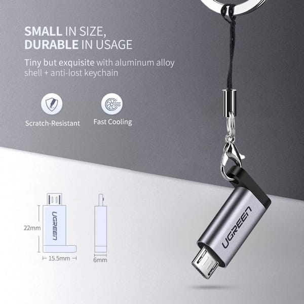 تبدیل Micro USB Male - OTG به USB-C Female یوگرین مدل US282 کد 50590