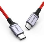 کابل تبدیل 90درجه USB-C 2.0 Male یوگرین به USB-C 2.0 Male 5A مدل US334 کد 70643