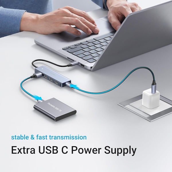 هاب یوگرین USB-C To HDMI+3*USB 3.0 A+ AUX3.5mm+PD Power مدل CM136 کد80132