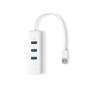 هاب USB 3.0 سه پورت و کارت شبکه تی پی لینک مدل UE330